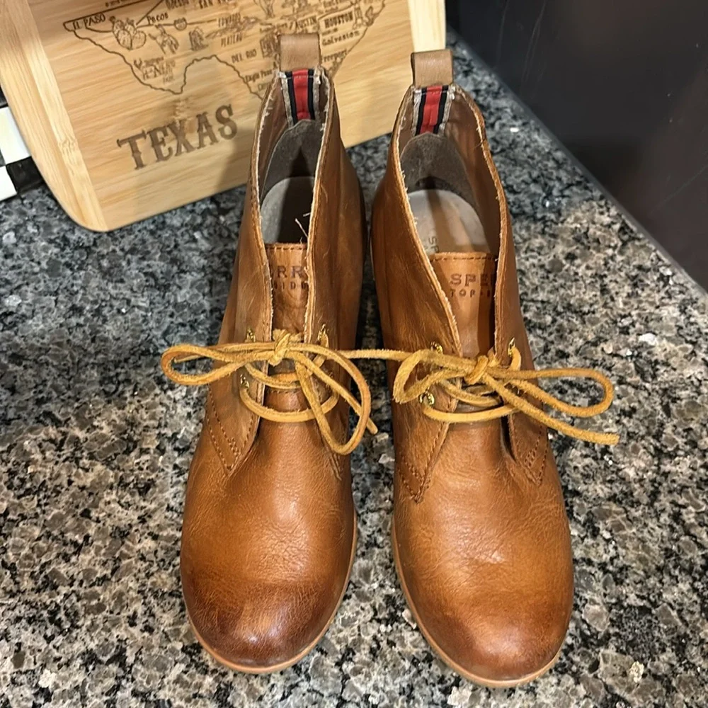 Sperry Top-Sider Harlow Brown Wedge Bootie Size 7 1/2